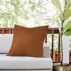 26"x26" Deny Designs Little Arrow Design Co Vert Triple Dash Ginger Square Outdoor Throw Pillow Orange - 3 of 4