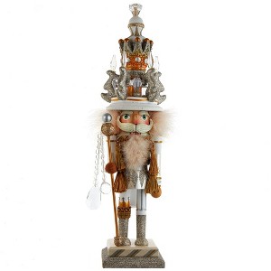 Kurt Adler 19-Inch Hollywood White and Gold King Nutcracker - 1 of 4