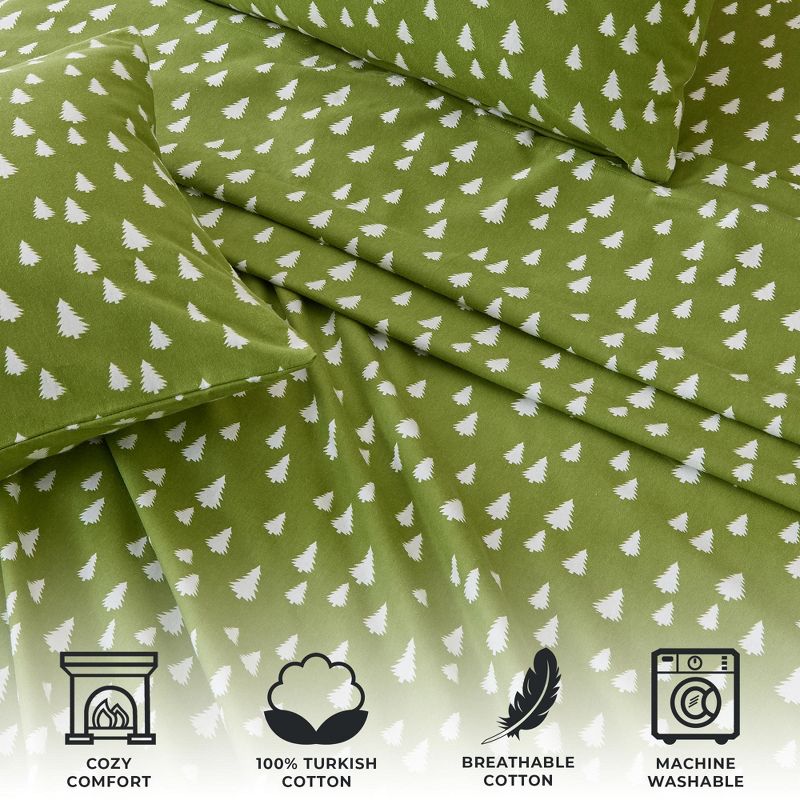 Great Bay Home Cotton Printed Flannel Sheet Set, 3 of 7