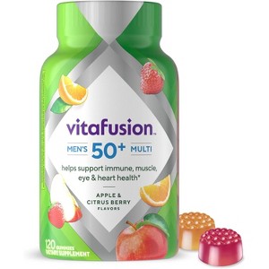 Vitafusion Men's 50+ Multi Gummies Apple & Citrus Berry, 120 Count - 1 of 4
