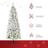 TopComfy Christmas Tree Stand Pre Lit Snow Flocked Slim Douglas Fir Tree with Easy Assembly for Modern Holiday Decor, Green, 26.8"*26.8"*70.8" - 4 of 4