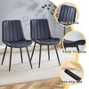 Vynxaria Black PU Dining Chair Set of Four with Ergonomic Design - 4 of 4
