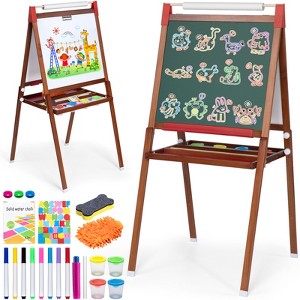 SUGIFT 26" Wide Kids Easel 3‑in‑1 Height Adjustable Art Easel with Chalkboard, Whiteboard & Paper Roll - 1 of 4
