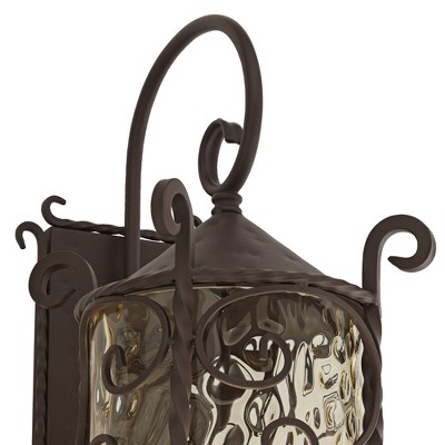 Casa Seville Dark Walnut Iron Scroll 23 3/4" Outdoor Wall Light