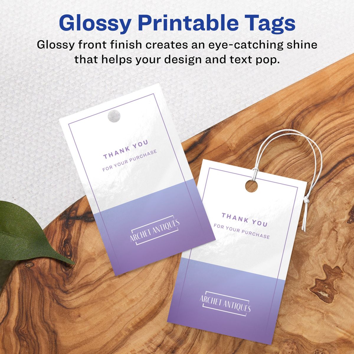 Avery 2" x 3" Rectangle, Glossy White Printable Tags - thumbnail 2