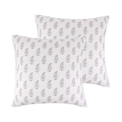 Maribelle Paisley Euro Sham Set of 2 Grey - Levtex Home