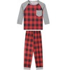 cheibear Christmas Plaid Long Sleeve One Pocket Tee with Pants Family Pajama Set - image 2 of 4