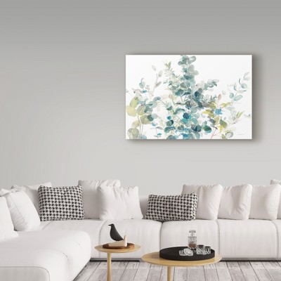 Eucalyptus I White Crop 12x19 Canvas Art