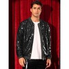 INSPIRE CHIC Men's Zipper Festival Disco Sparkly Sequin Baseball Bomber Jacket - 2 of 4