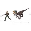 Jurassic World Rebirth Zora Bennett & Velociraptor Figures Pack, Movie Authentic 3.75 Inch Scale - 2 of 4