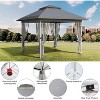Gazebo Outdoor Pop Up Canopy Tent with Curtains 13'x13' with Mosquito Netting, 169 Square Shelter for Patio, Backyard, Party, 2-Tiered Vented Top - 2 of 4