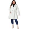 Women's Plus Size Elegant A Line Notched Lapel Double Breasted with Pockets Pea Coats - Agnes Orinda - 3 of 4