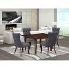 5-Piece Mahogany Finish Solid Wood Top - Rectangular Upholstered Dining Room Set  - Seats 4 - 2 of 4