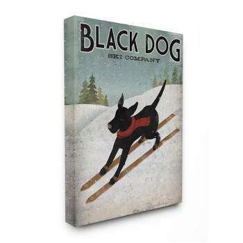 Stupell Industries Black Dog Ski Company Winter Sports Pet Sign