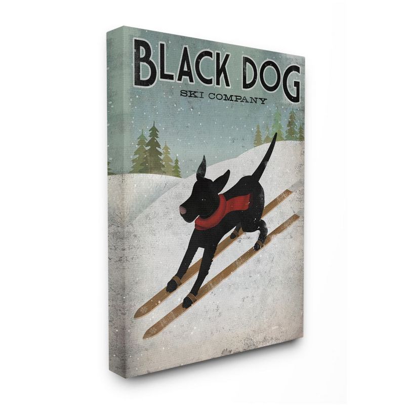 Stupell Industries Black Dog Ski Company Winter Sports Pet Sign, 1 of 6