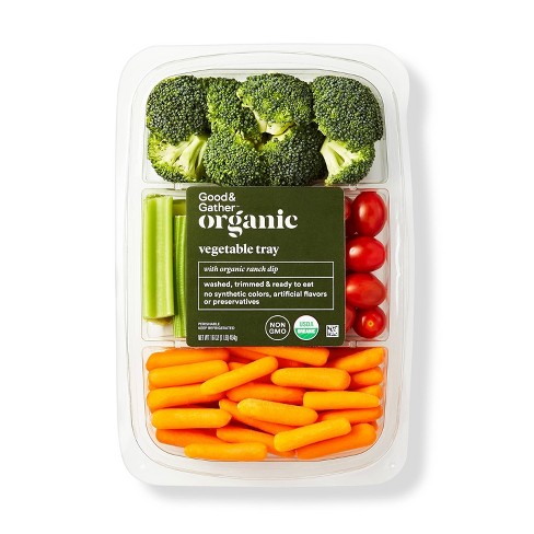 Organic Vegetable Tray With Organic Ranch Dip - 16oz - Good & Gather ...