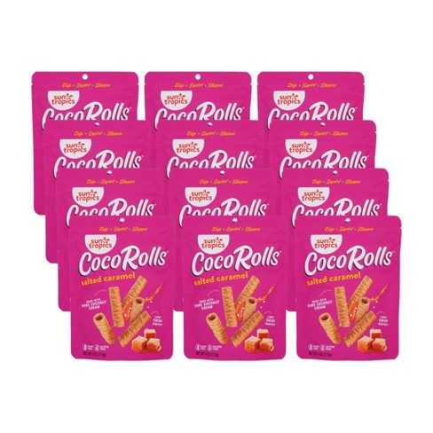  Sun Tropics CocoRolls Variety Pack- 6 count (4 oz each), Crisp  Rolled Wafer Cookies, Coconut Rolls Made With Pure Coconut Cream