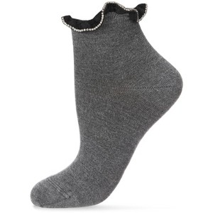 Memoi Women's Ring Around Fashion Ruffle Cuff Anklet Sock Gray Heather 9-11 - 1 of 3