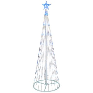 Northlight Lighted Show Cone Christmas Tree Outdoor Decoration - 6' - Blue LED - 1 of 4