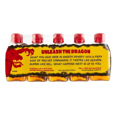 Fireball Low-Proof Cinnamon Whiskey - 10pk/50ml Bottles