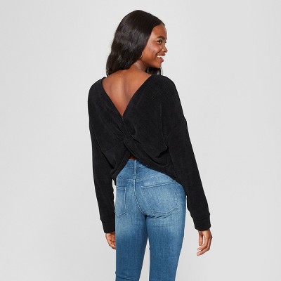 halogen twist back sweater