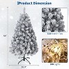 Flocked Artificial Christmas Tree, Prelit with 250 Lights, 8 Light Modes, Easy On/Off Foot Pedal, Foldable Stand - 4 of 4