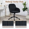 Bosmiller Velvet Home Office Chair, Gold Base and Wheels, Modern Makeup Vanity Chair, Height Adjustable Swivel Desk Chair, Living Room Bedroom, Beige - 3 of 4