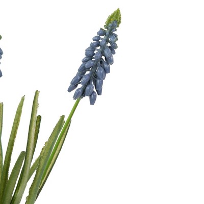 12.5" Blue Muscari Artificial Floral Spray with Silk Blooms