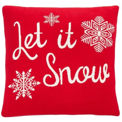 Snowfall Pillow - Red - 20"X20" - Safavieh