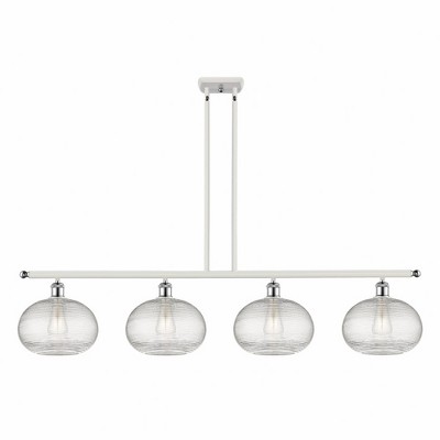 Ithaca - 4 Light Stem Hung Island In Industrial Style-10 Inches Tall and 48.25 Inches Wide