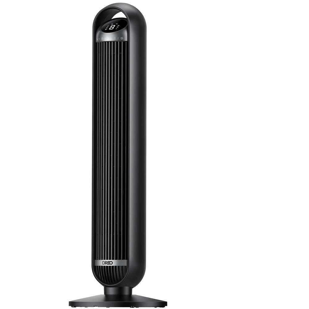 Dreo Nomad 36" Quiet Bladeless Oscillating Tower Fan Black/Silver: ETL Listed, 8 Speeds, Remote, Electric, 100-300 sq. ft.