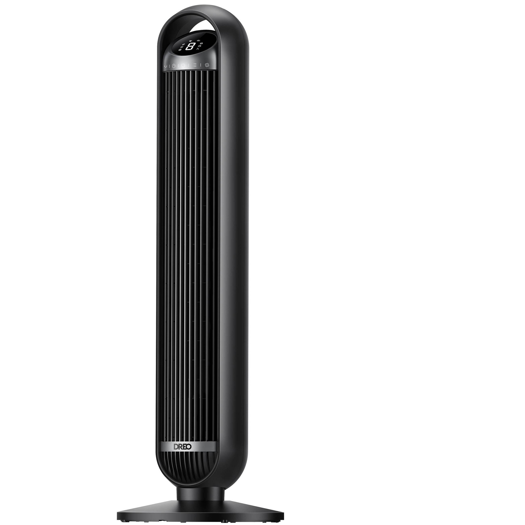 DREO Nomad 36" Quiet Bladeless Oscillating Tower Fan Black/Silver