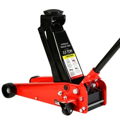 3 Ton Hydraulic Floor Jack, 6000 Lb Capacity, Heavy-Duty Steel Racing Floor Jack With Piston Quick Lift Single ​Pump, Lifting Range 5.1"-20"