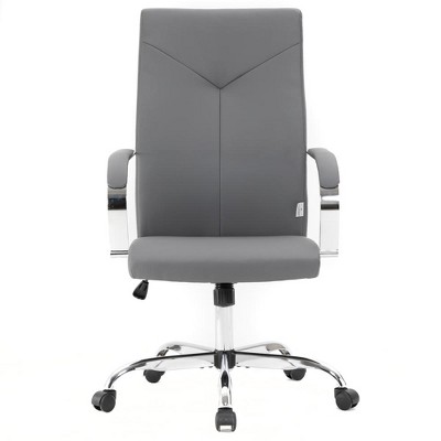 Sonora High-Back Executive Leather Swivel Chair in Gray