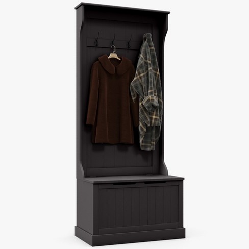 HOMCOM Hall Tree With Coat Rack And Storage Bench For Entryway