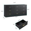 SKRAN 9 Drawer Dresser, 62.9" Large Deep Chest of Drawers,Wood Storage Dresser with Gold Handles for Living Room, Hallway, Nursery - 3 of 4