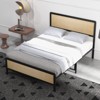 Full Size Bed Frame with Storage Space Under The Bed, Metal Bed Frame with Rattan Headboard and Footboard, Sturdy Platform Bed Frame, No Box Spring - 4 of 4