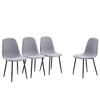 Dolonm Set of 4 Fabric & Metal Spoon Chairs - Minimalist Scandinavian Style, 15.5x16.3x34.5 Inches - 2 of 4