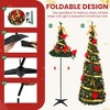 Hyleory 6 ft. Fully Decorated Pre-Lit Pop Up Artificial Christmas Tree with 200 LED Lights and Red/Golden Ornaments - 4 of 4