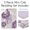 Sweet Jojo Designs Girl Baby Mini Crib Bedding Set - Peony Floral Garden Lavender Purple and Ivory 3pc - 2 of 4
