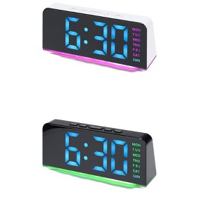 REGALWOVEN 2 Pcs Plastic Digital Corded Accurate Electric Alarm Clock 6.3 x 2.6 x 1.6 inch - 1 of 4