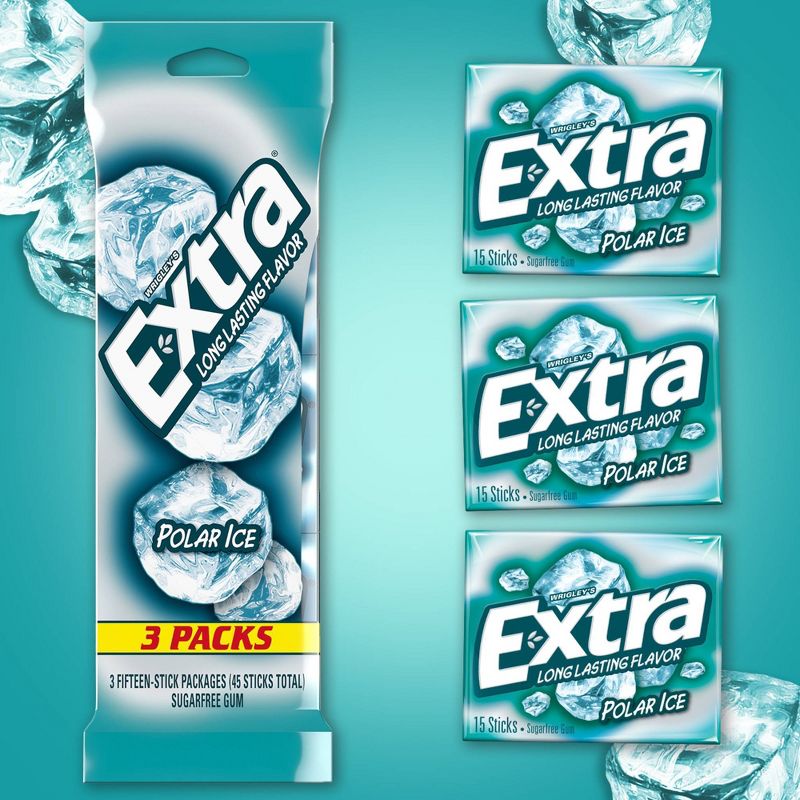 Extra Polar Ice Sugar-Free Gum Multipack - 15 sticks/3pk, 3 of 12