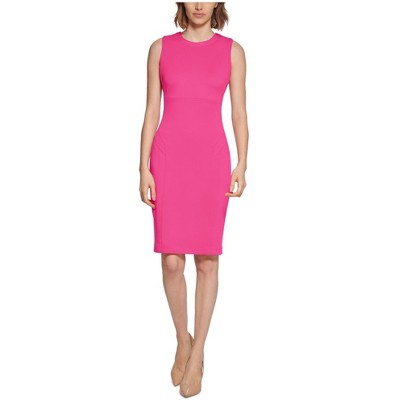 Calvin Klein Womens Sleeveless Scuba Shift Dress