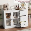 WhizMax Storage Cabinet with Glass Doors and Shelves, 43" Coffee Bar Cabinet with 3 Drawers,Sideboard Buffet Cabinet with Storage, Black and White - 4 of 4
