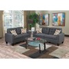Poundex 2 Piece Fabric Sofa Loveseat Set in Blue Gray Color - 2 of 2