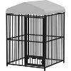 Outdoor Dog Kennel Outside with Roof, Dog Enclosure House Mesh Big Pet Pens Dogs Cage with Waterproof Cover Roof for Large Dog Kennels Pens - 2 of 4