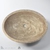 Oval Travertine Vessel Sink – 14.57 x 19.49 Inch Handcrafted Marble Bathroom Sink Polished Finish, Durable Stone Basin Modern and Traditional Designs - 2 of 4