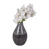 Sagebrook Home Black and White Striped Primeval Ceramic Vase - Contemporary 10" Vase Floral Arrangements - Stylish Table Centerpiece Home Office - image 3 of 4