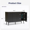 FONTOI 47.2" Cabinet Door with Adjustable Shelf, Sideboard Cabinet with 4 Doors, Buffet Cabinet with Waveform Panel for Dining Room, 47.2*13.8*30 - 2 of 4