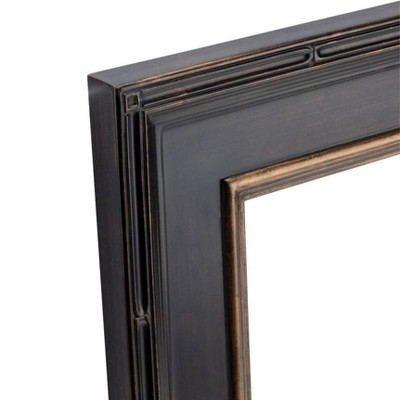 Antique Black and Gold Wood Wall Frame with Glass